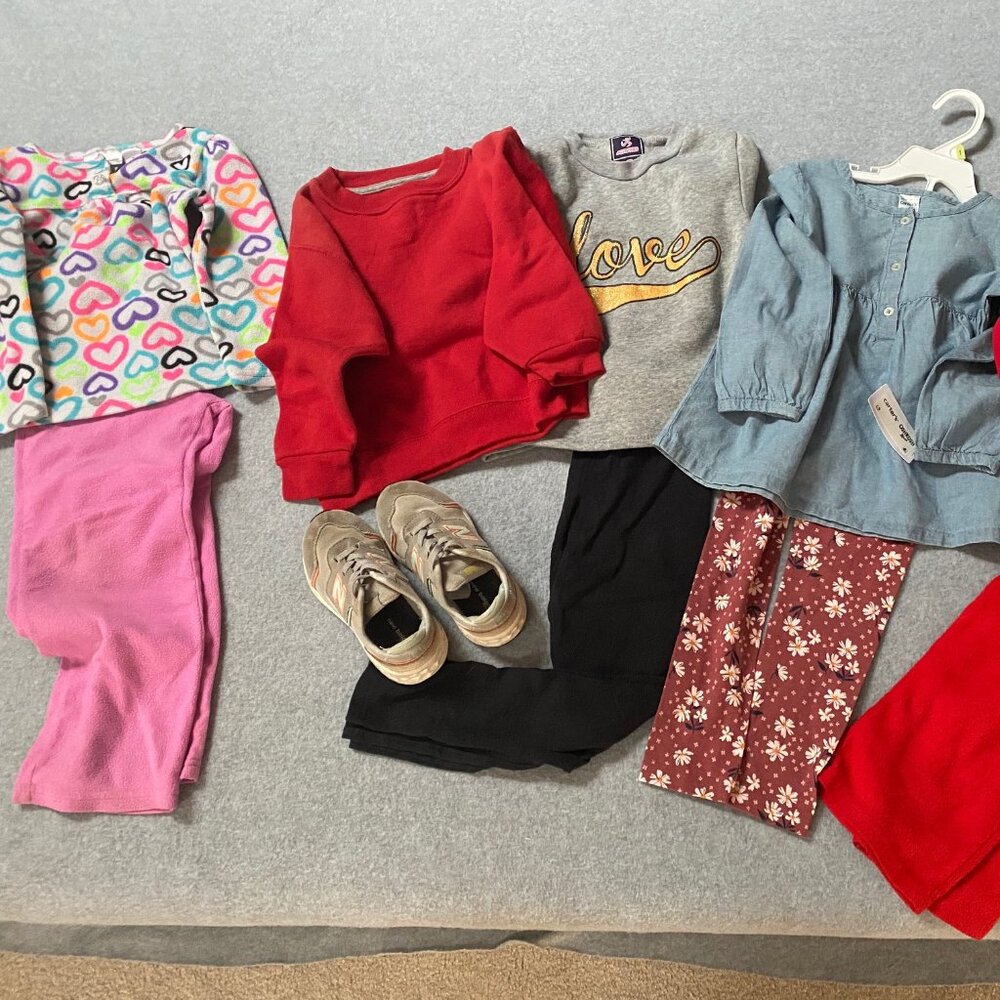 Girls Bundle Size 4 T  4 Matching sets a Pair of shoes and an extra Sweatshit